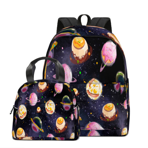 Custom Half-Panel Lightweight Student Backpack & Handheld Insulated Lunch Bag