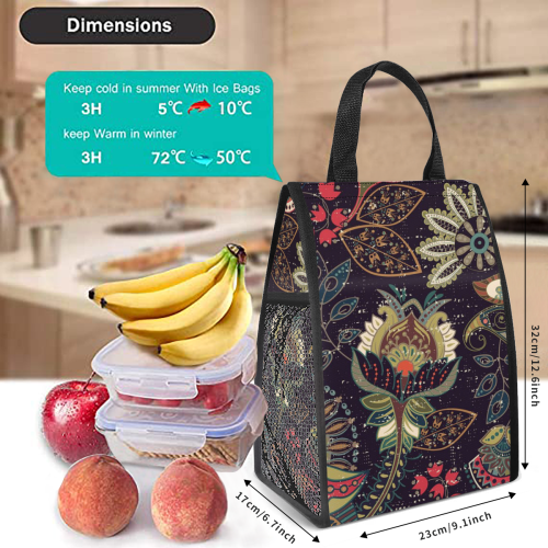 Custom Insulated Lunch Bag with Side Mesh Pocket