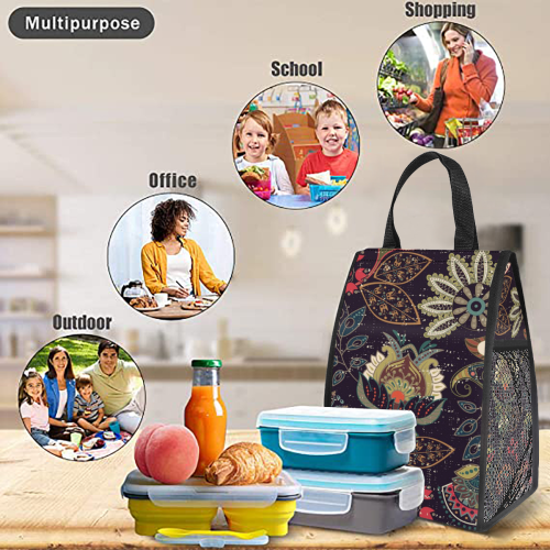Custom Insulated Lunch Bag with Side Mesh Pocket