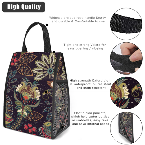 Custom Insulated Lunch Bag with Side Mesh Pocket