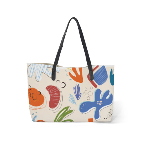 Custom Printed Leather Shopping Tote Handbag