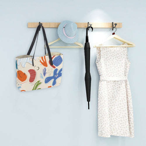 Custom Printed Leather Shopping Tote Handbag