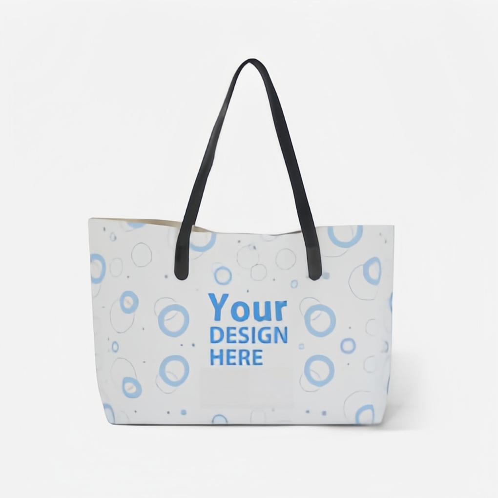 Custom Printed Leather Shopping Tote Handbag