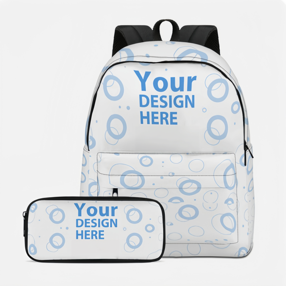 Custom Half-Panel Student Backpack with Pencil Case