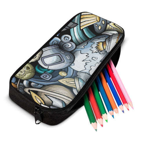 Custom Half-Panel Student Backpack with Pencil Case