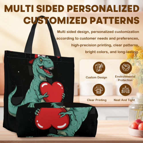Custom Shopping Bag with Zipper, Multi-sided Printing