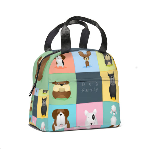 Custom Minimalist Lightweight Casual Fishbone Backpack + Handheld Insulated Lunch Bag + Pencil Case