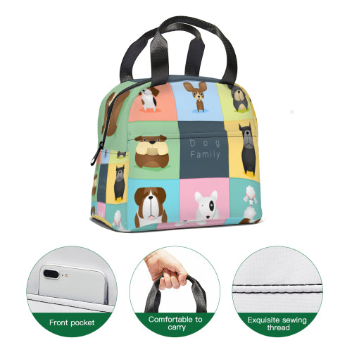 Custom Minimalist Lightweight Casual Fishbone Backpack + Handheld Insulated Lunch Bag + Pencil Case
